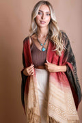 Bohemian Style Color Blend Tassel Serape